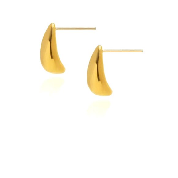 316L Stainless Steel Smooth Water Drop Stud Earrings Fashion Minimalist - Picture 3 of 3